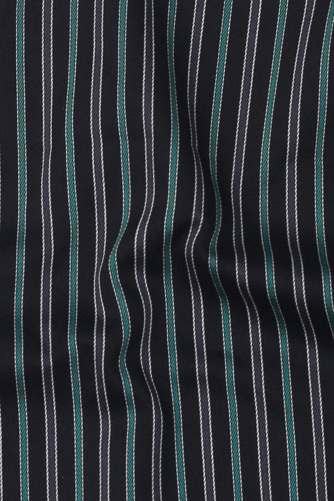 Teal Green and Grey Striped