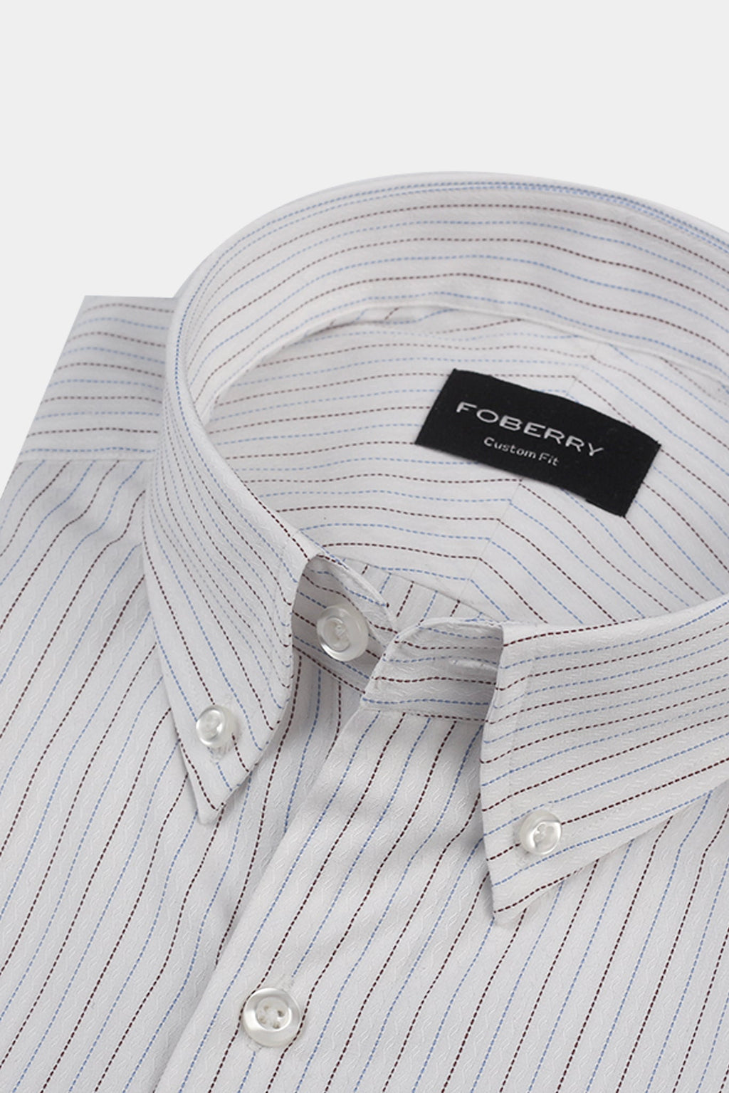Brown & Blue Stitch Striped Shirt