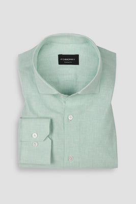 Pastel Green Structured Cotton Linen Shirt