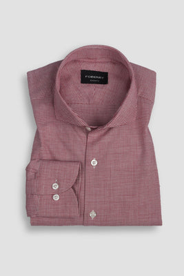 Maroon Houndstooth Shirt