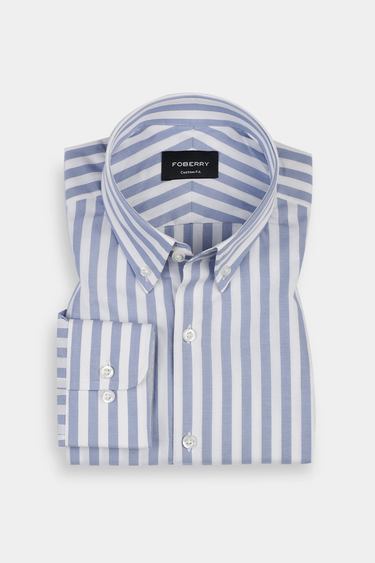 Sapphire Blue Bold Stripes Button Down Shirt