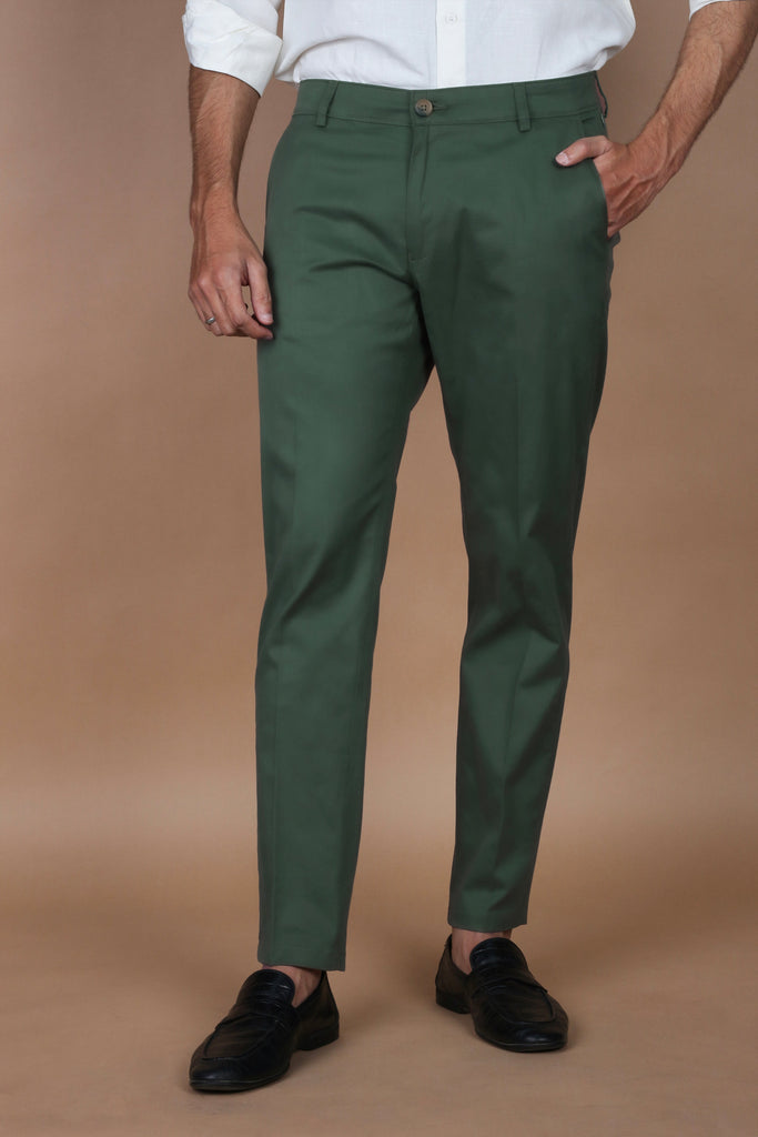 Pine Green Twill Comfort Chinos