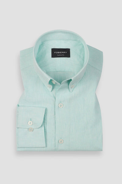 Soft Mint Green Irish Linen Shirt