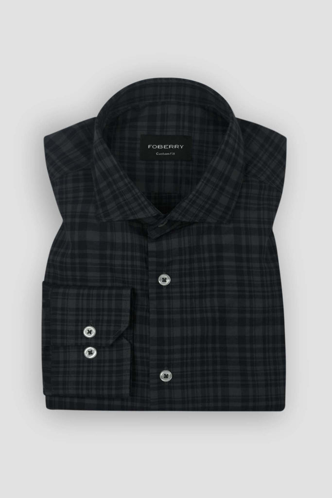 Blueish Grey Featherweight Check Shirt