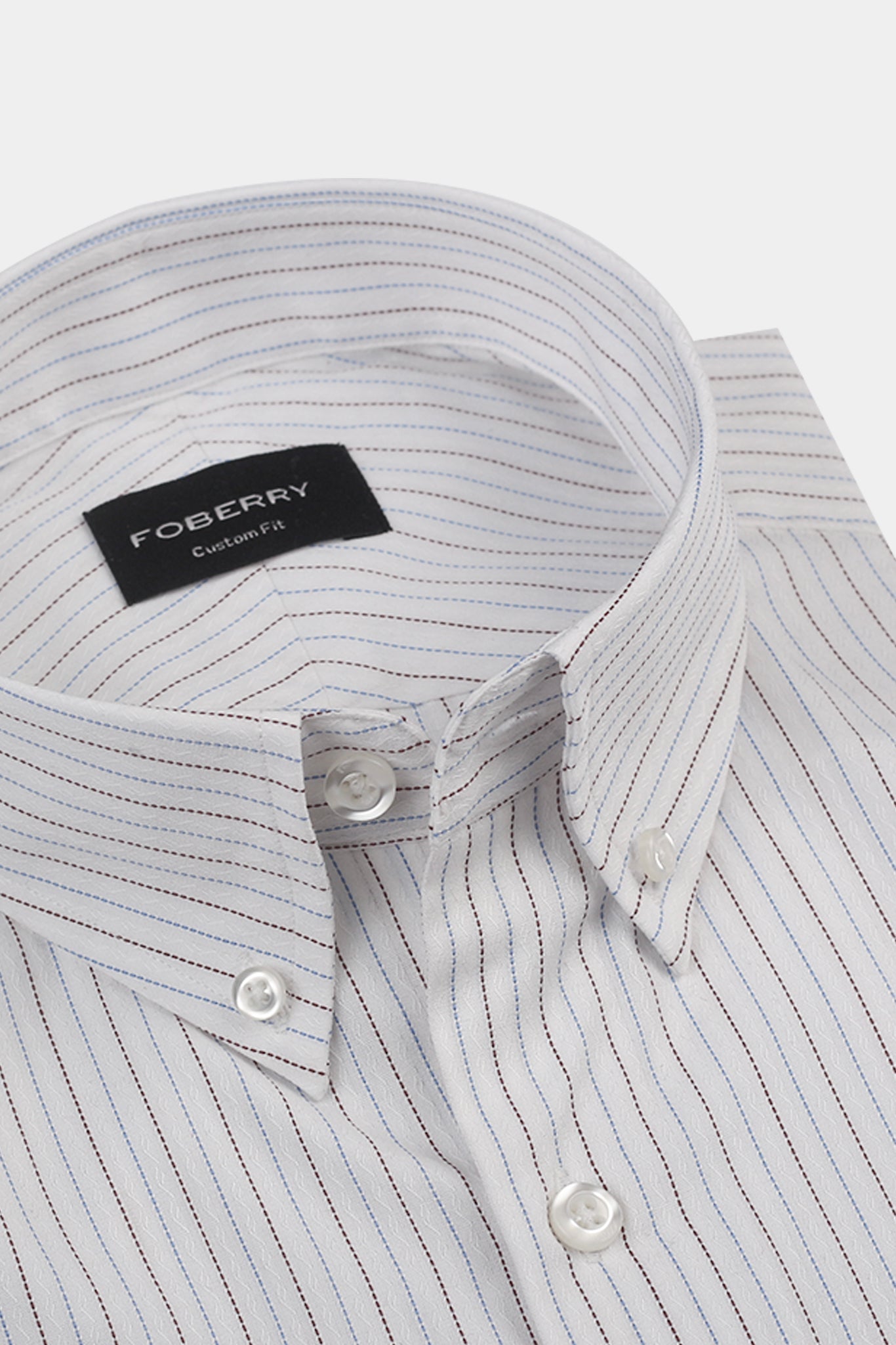 Brown & Blue Stitch Striped Shirt