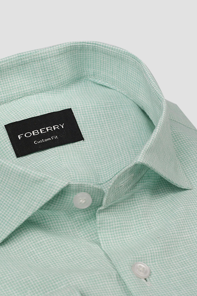 Pastel Green Structured Cotton Linen Shirt