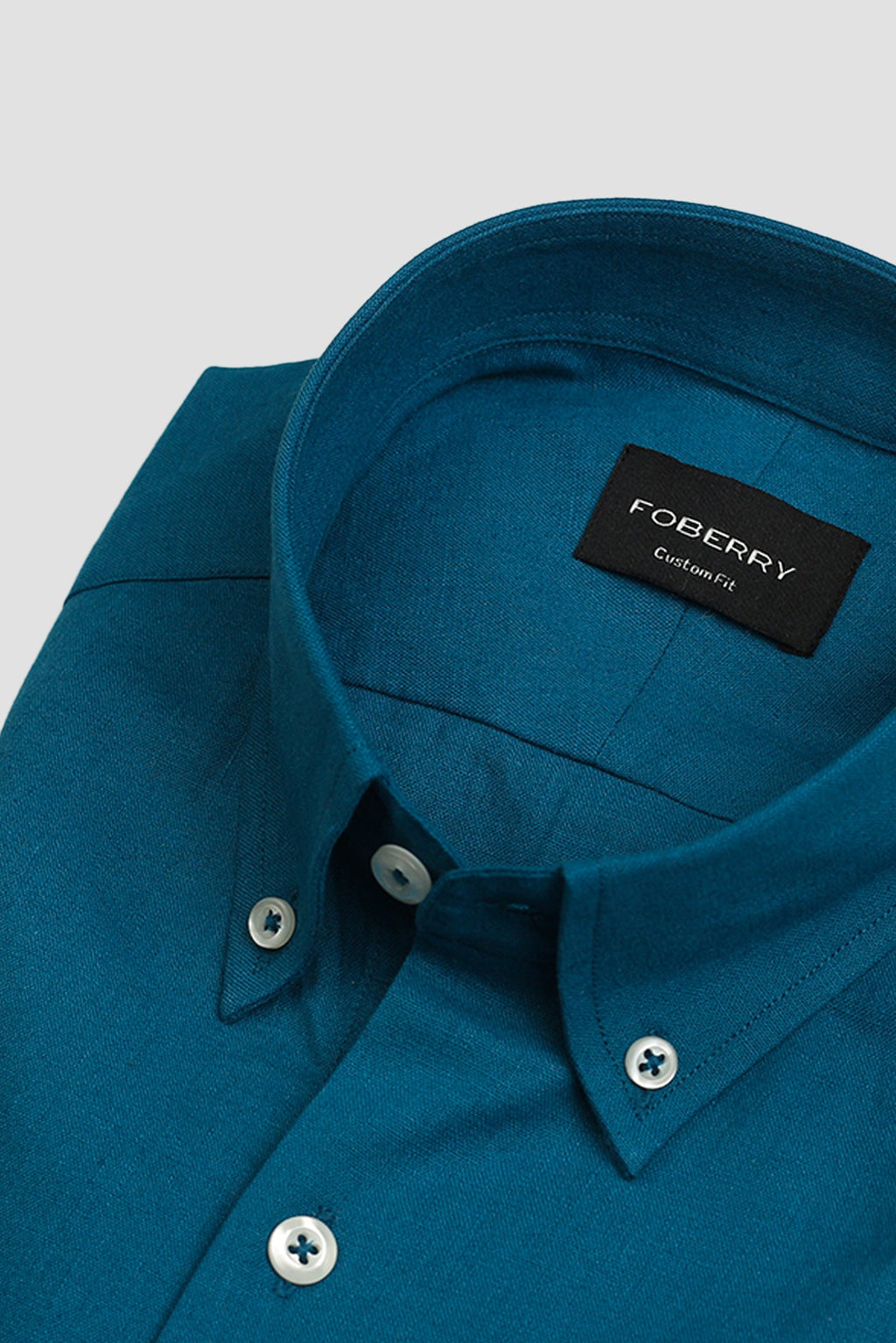 Soft Teal Blue Irish Linen Shirt