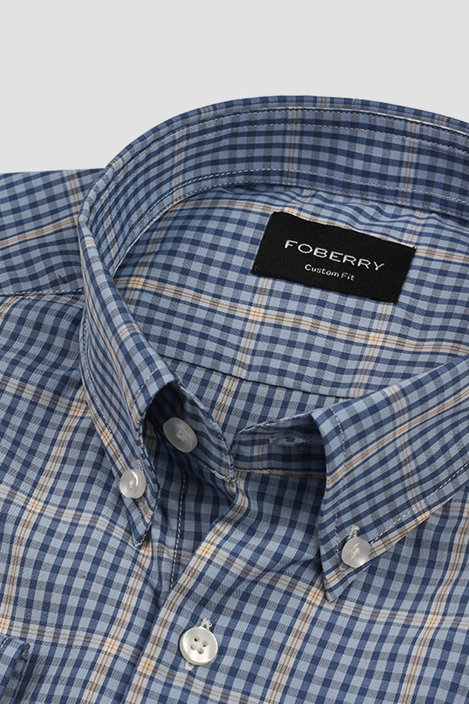 Sky Blue & Yellow Tartan Shirt