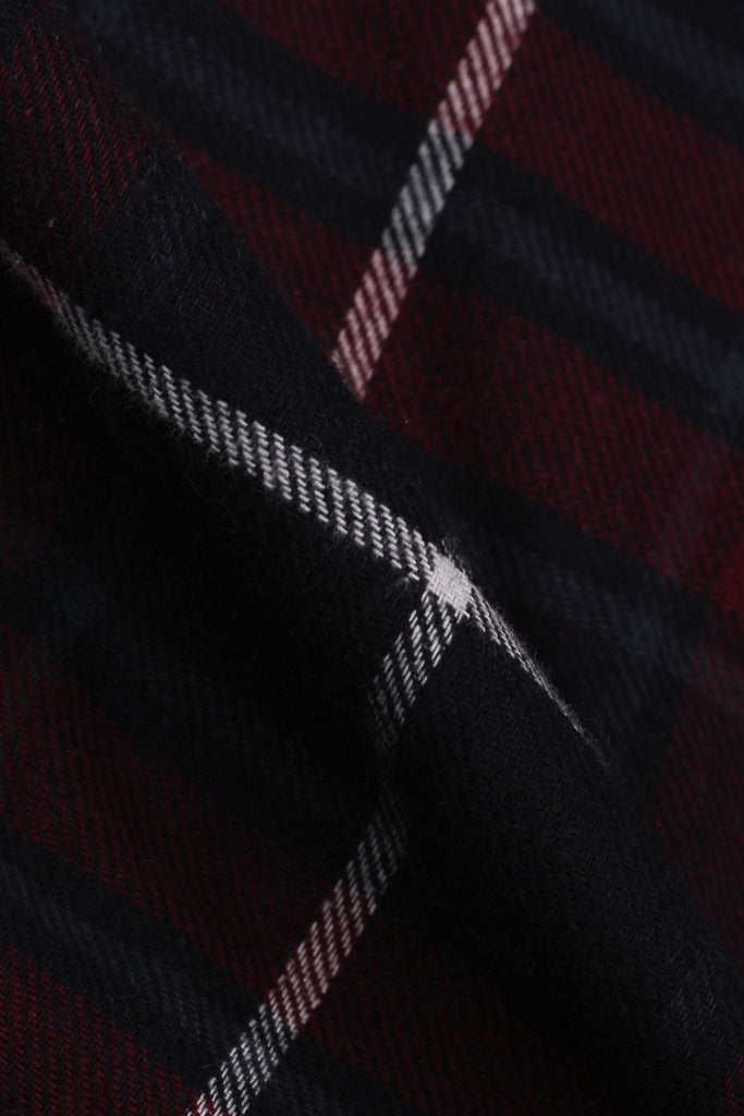 Maroon Blue Tartan Winter Flannel Shirt - Foberry USA