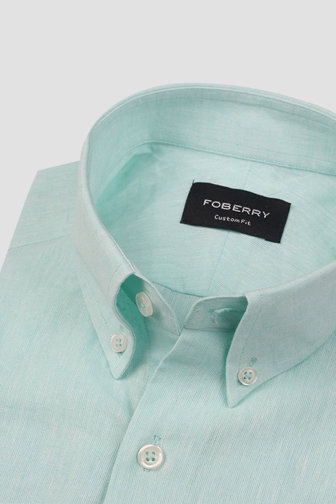 Soft Mint Green Irish Linen Shirt