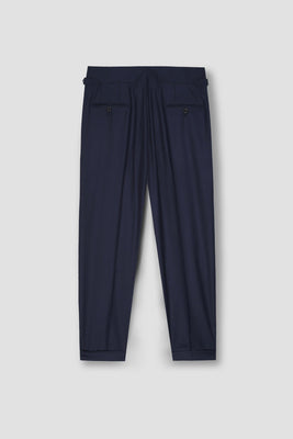 Navy Blue Tropical Wool Blended Dress Pant