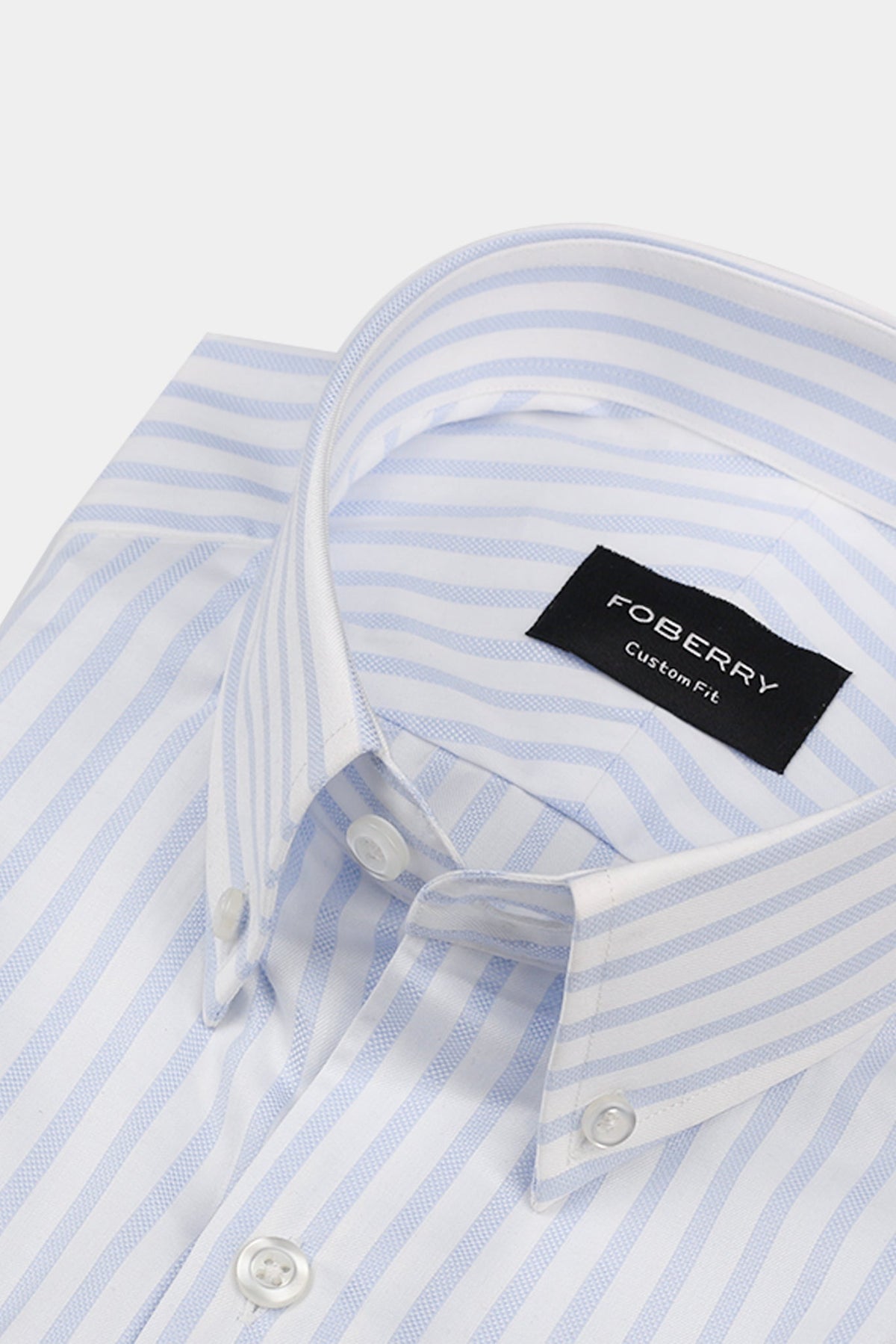 Sky Blue Structured Striped Shirt