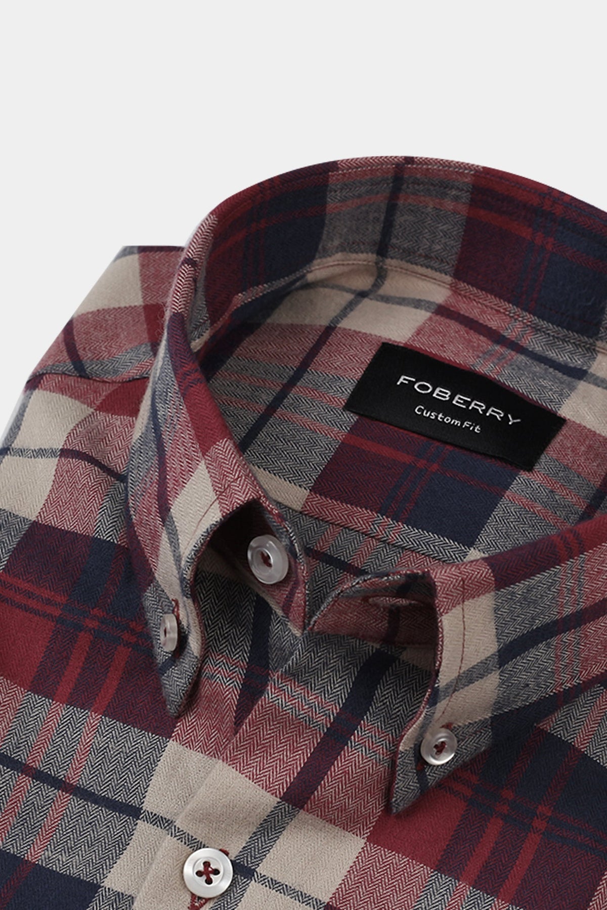 Beige Blue Tartan Winter Flannel Shirt