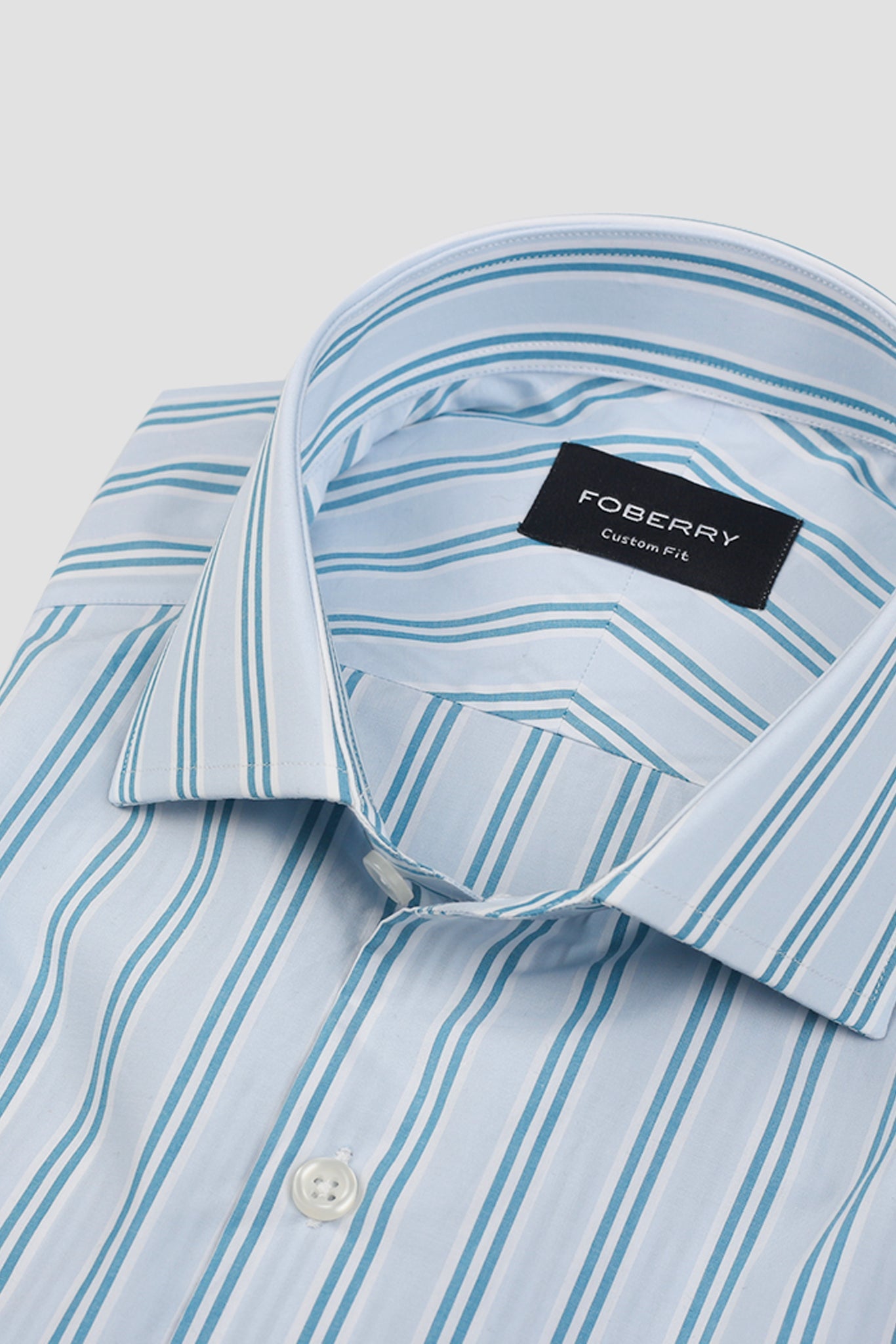 Soft Teal Green Dual Striped Shirt