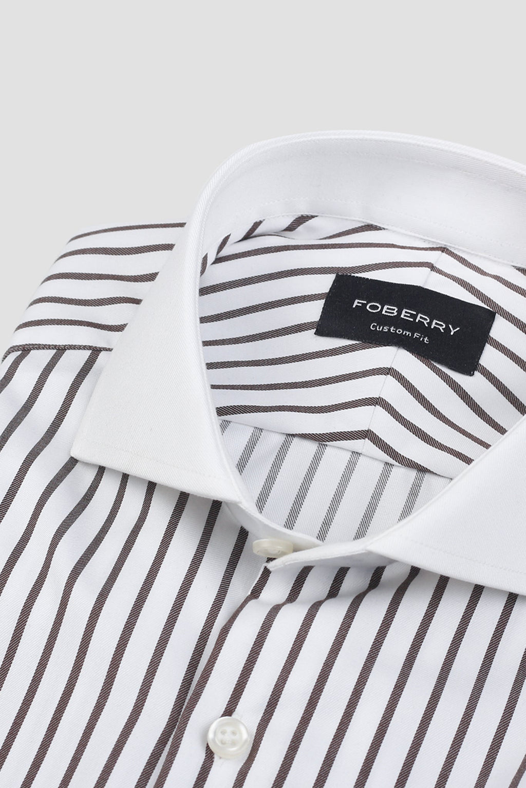 Brown Twill Striped Shirt