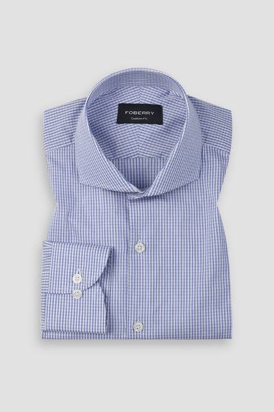 Azure Blue Plaid Shirt