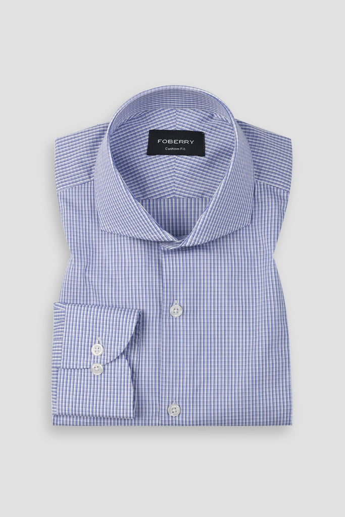 Azure Blue Plaid Shirt