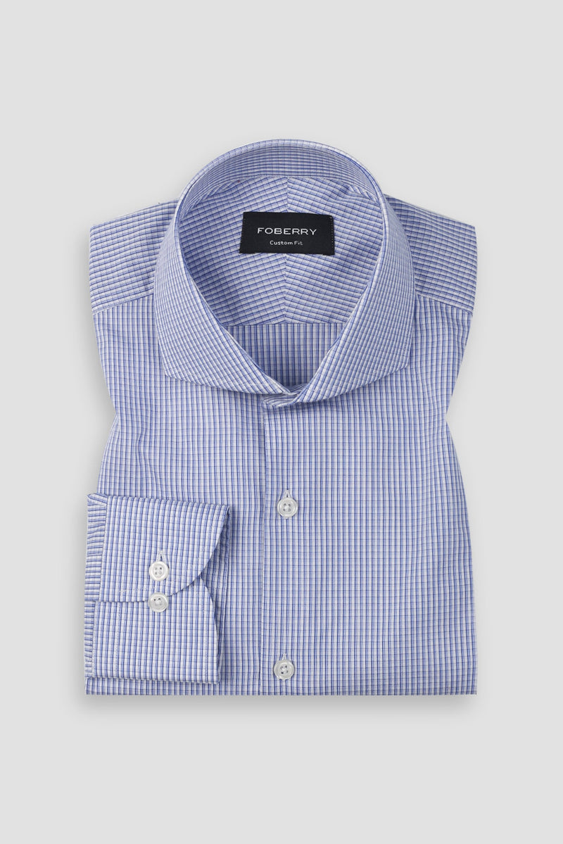 Azure Blue Plaid Shirt