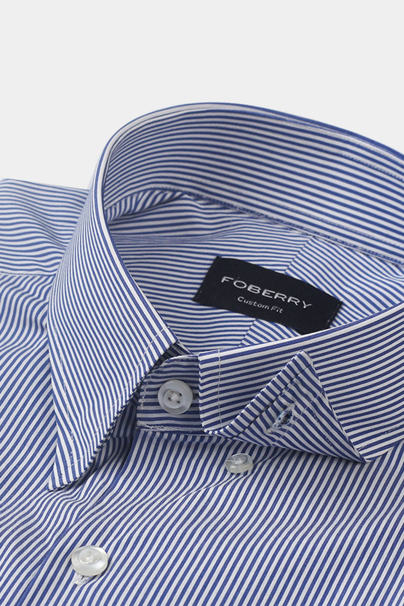 Soft Ink Blue Pencil Striped Shirt