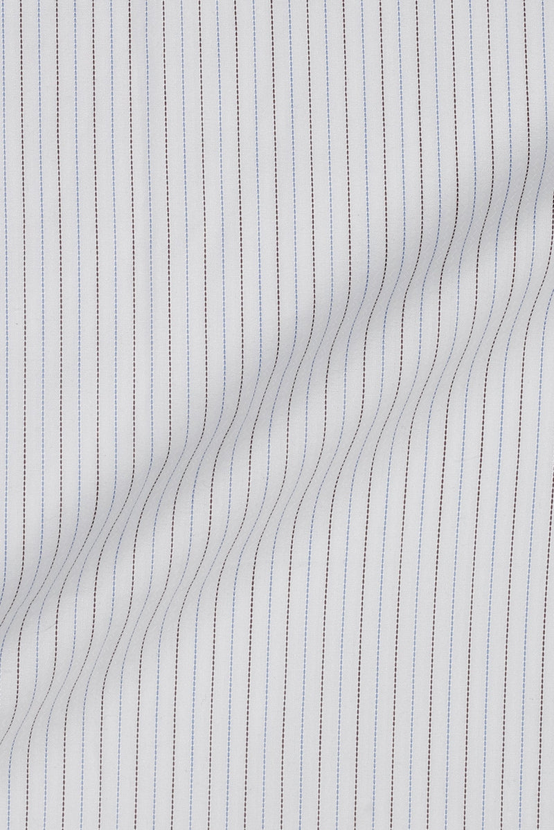 Brown & Blue Stitch Striped Shirt
