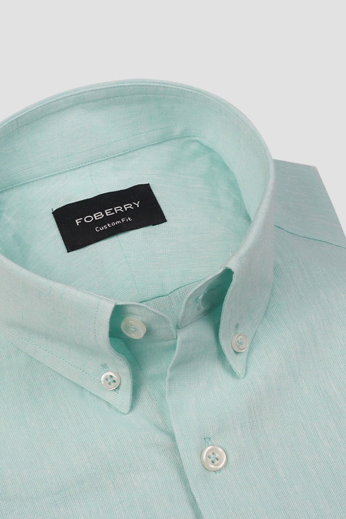 Soft Mint Green Irish Linen Shirt