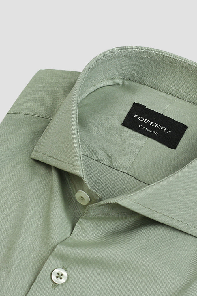 sage green mens dress shirt Pastel Green Royal Oxford Shirt - Premium Men's Shirt