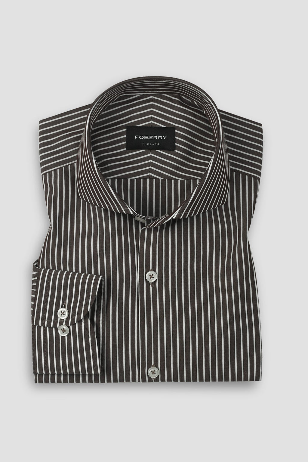 Dark Wood Brown Striped Shirt