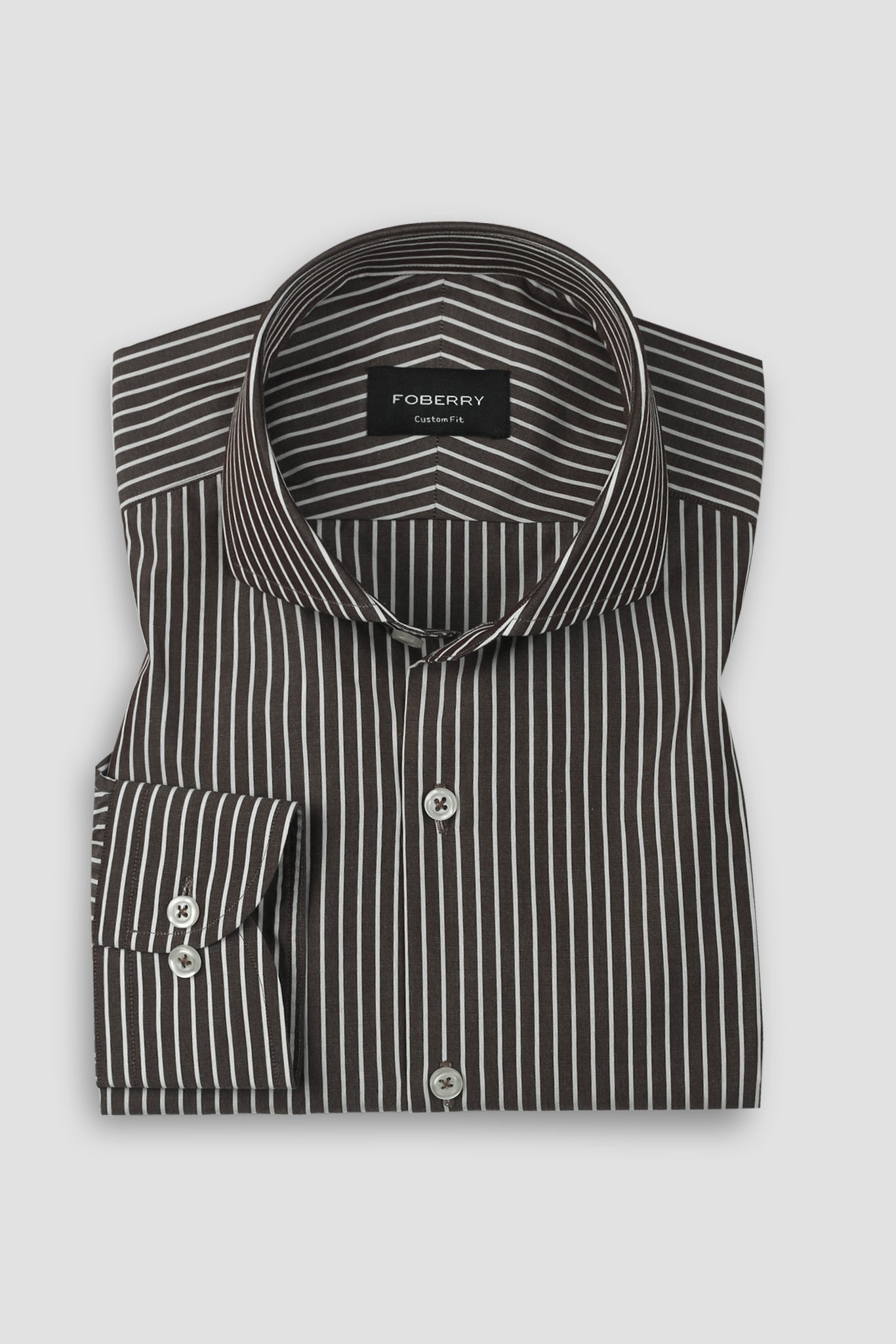 Dark Wood Brown Striped Shirt