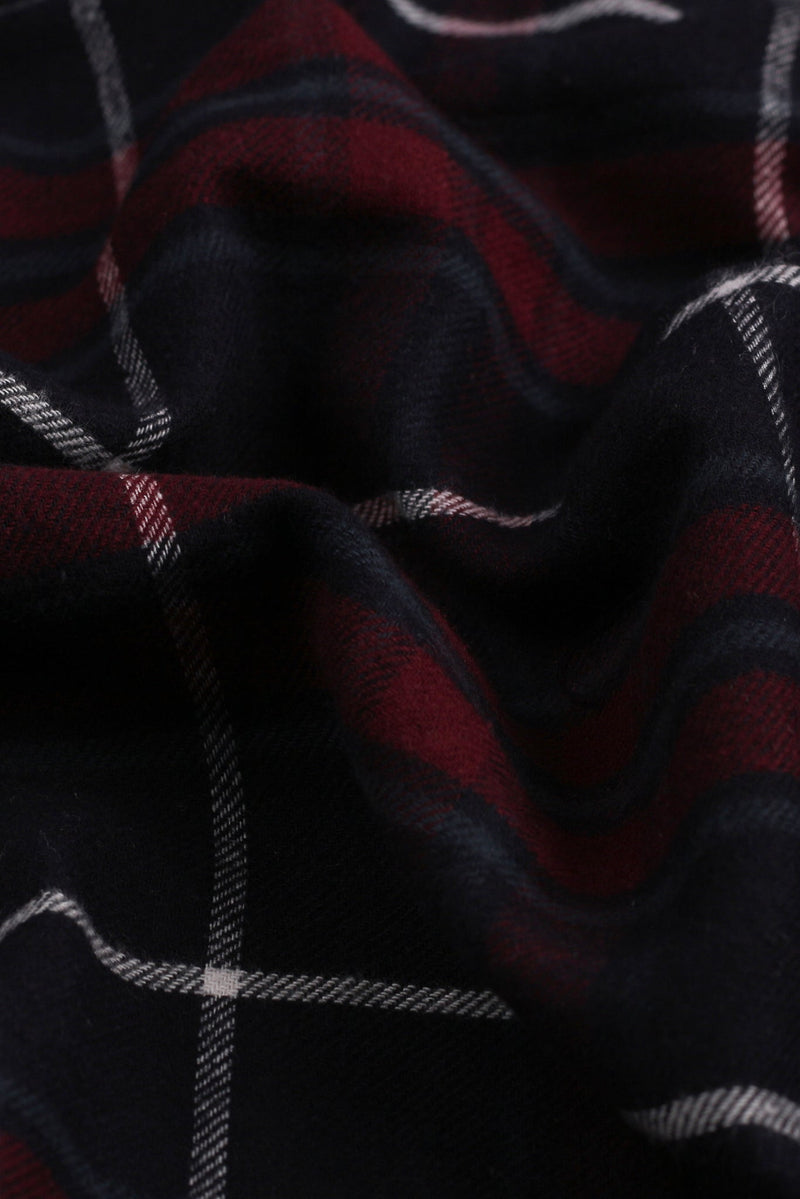 Maroon Blue Tartan Winter Flannel Shirt - Foberry USA