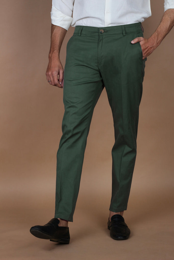 Pine Green Twill Comfort Chinos