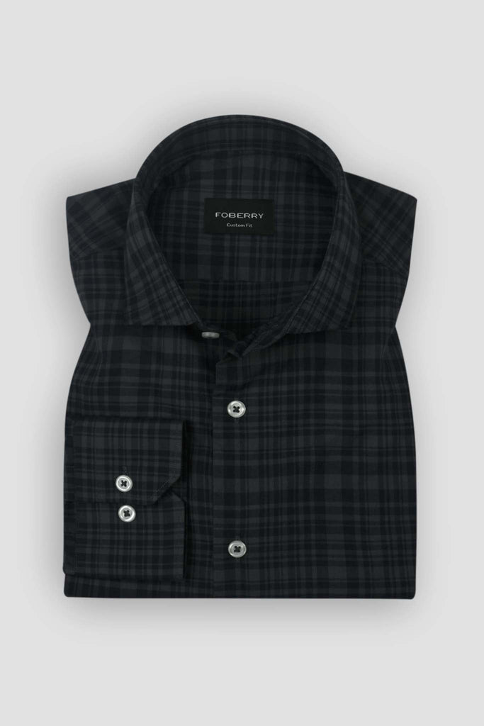 Blueish Grey Featherweight Check Shirt