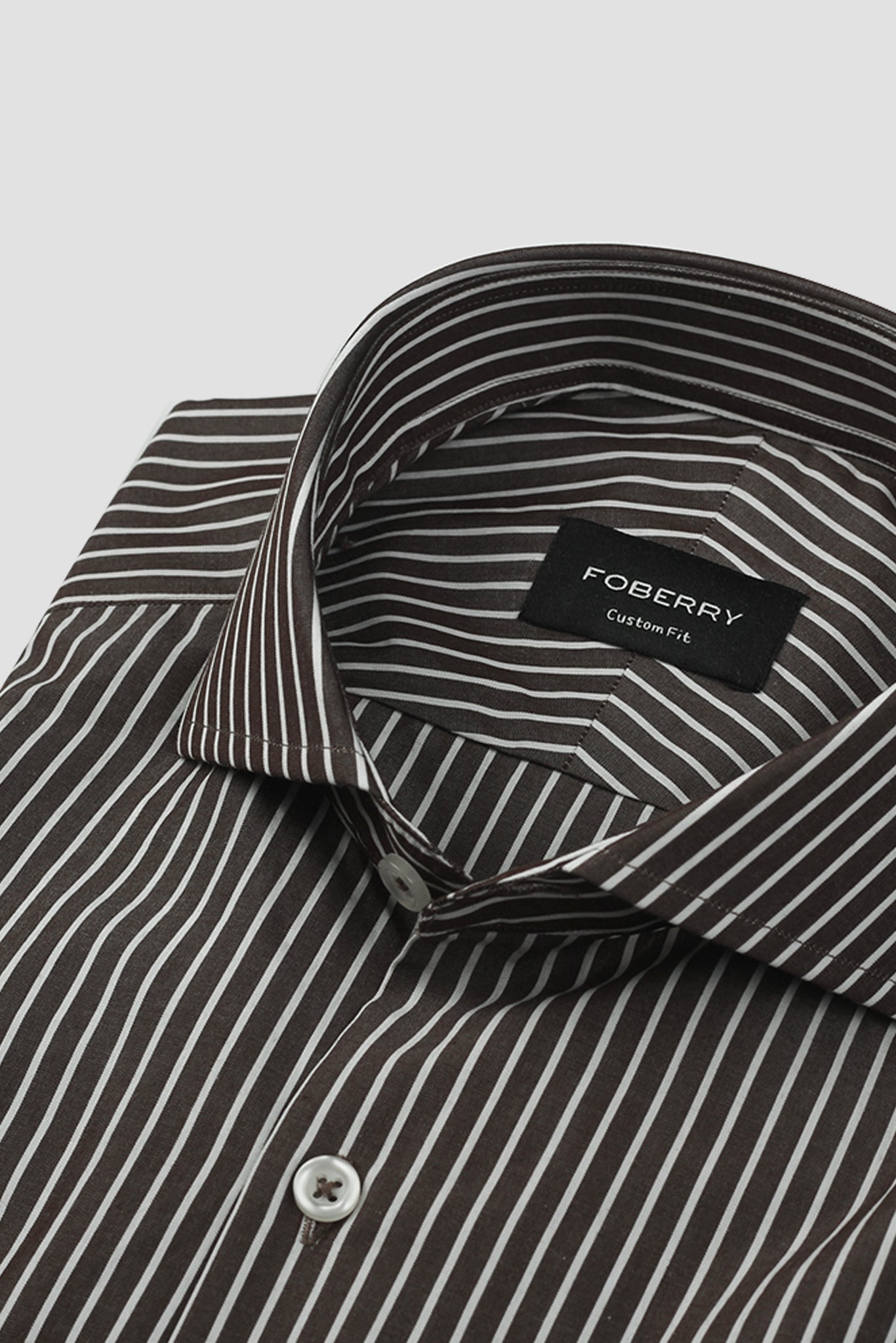 Dark Wood Brown Striped Shirt