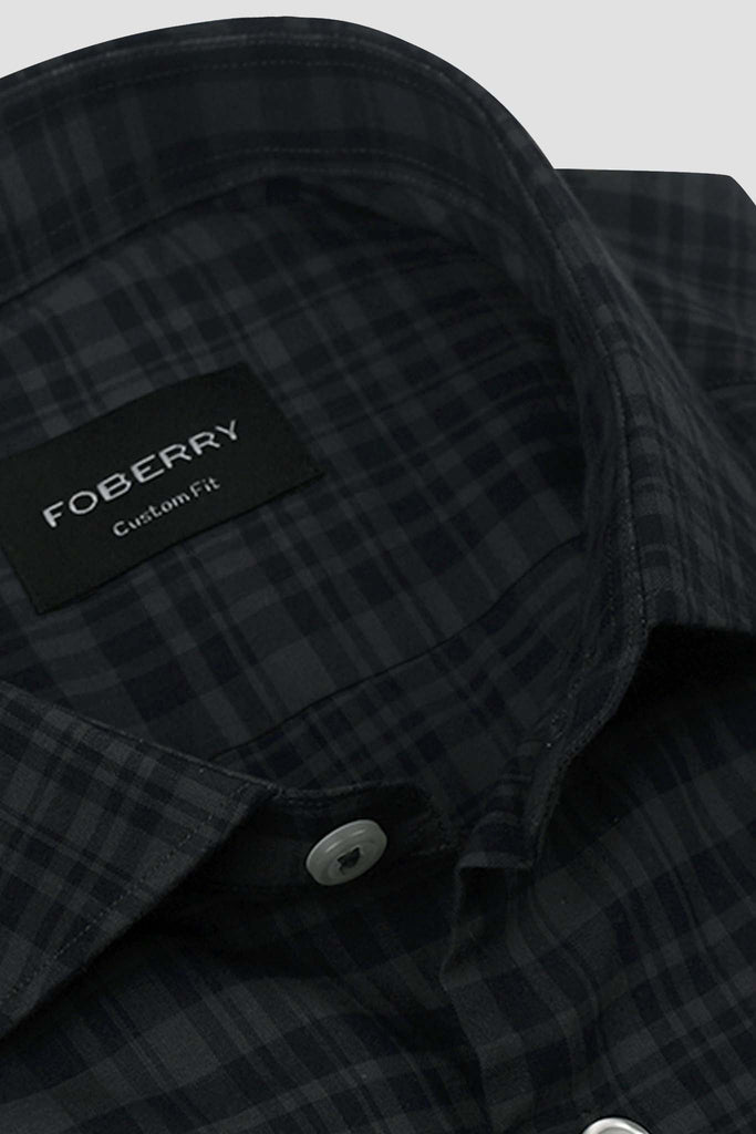 Blueish Grey Featherweight Check Shirt