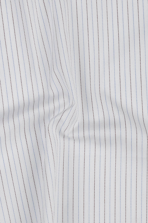 Brown & Blue Stitch Striped