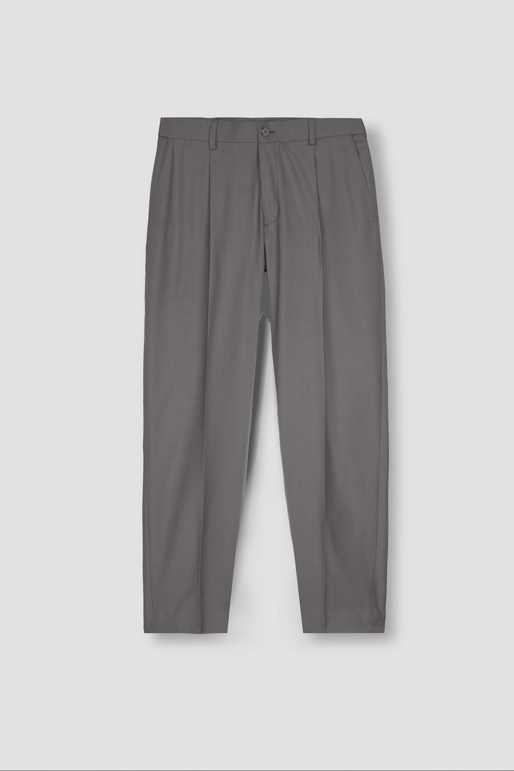 Platinum Grey Tropical Wool Blended Dress Pant