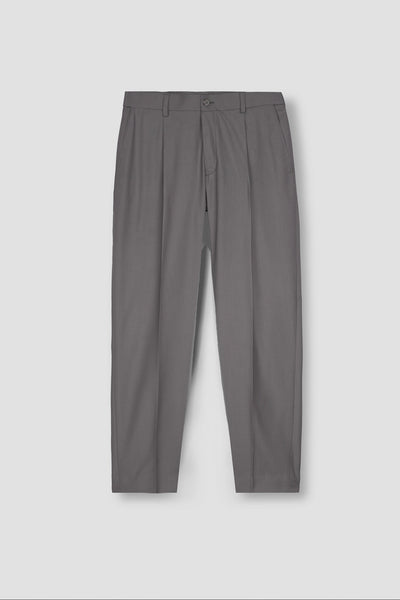 Platinum Grey Tropical Wool Blended Dress Pant