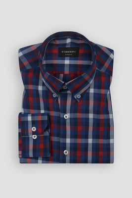 Red Blue Buffalo Check Shirt