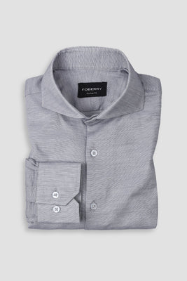 Light Grey Self Structured Shirt