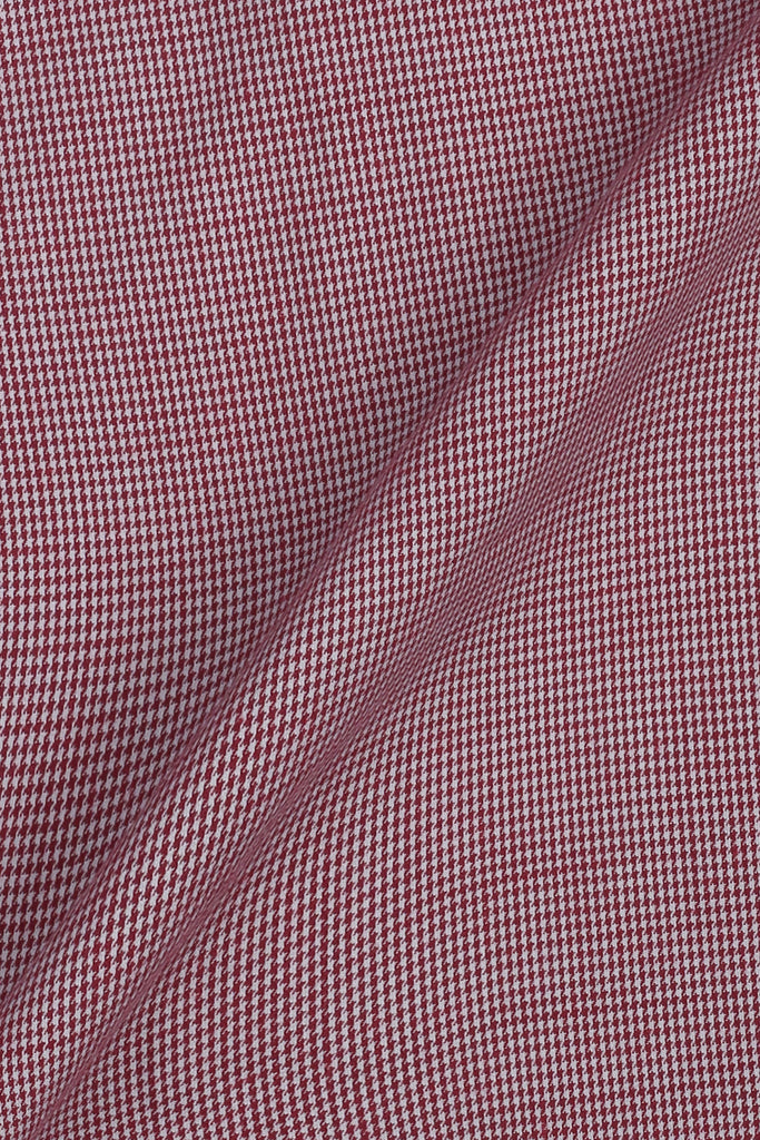 Maroon Houndstooth Shirt