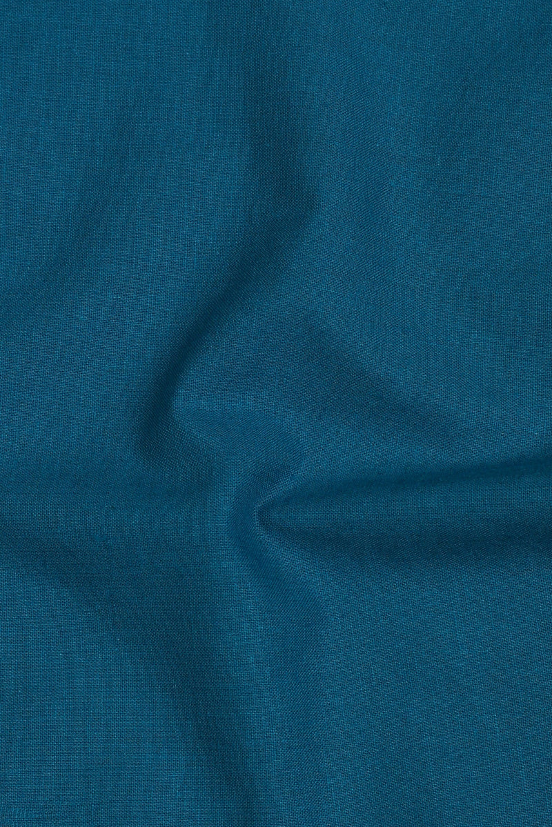 Soft Teal Blue Irish Linen Shirt