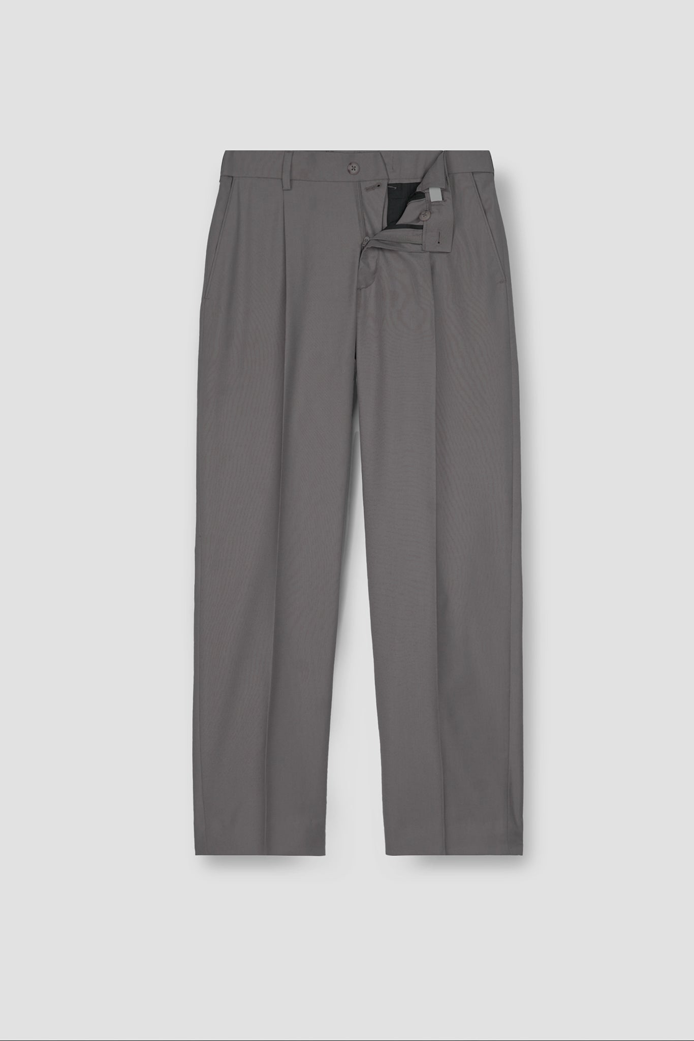 Platinum Grey Tropical Wool Blended Dress Pant