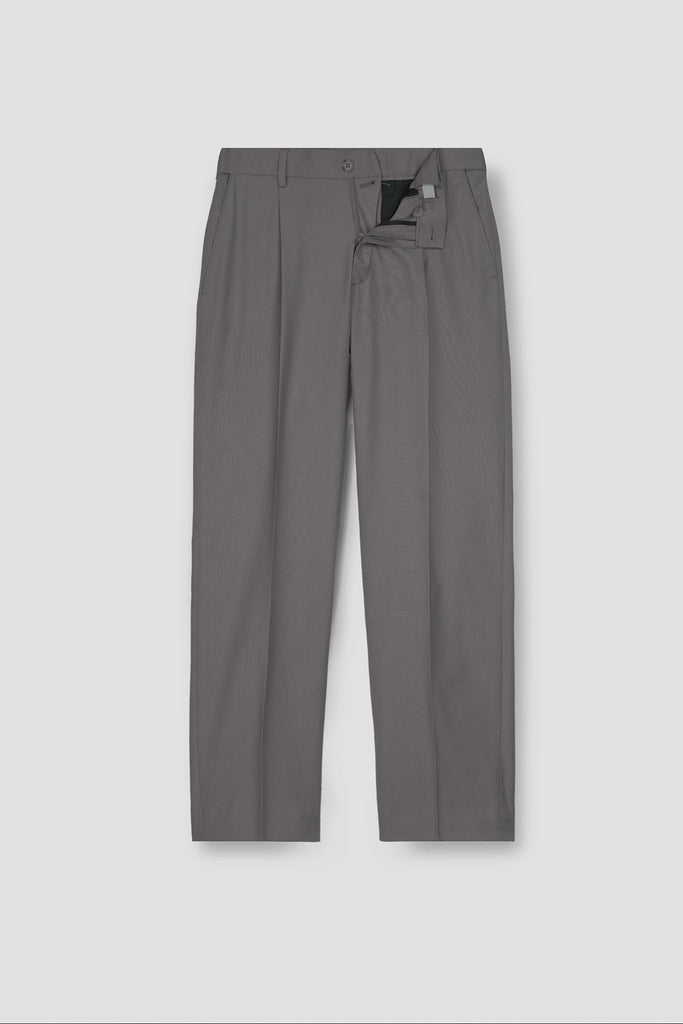 Platinum Grey Tropical Wool Blended Dress Pant