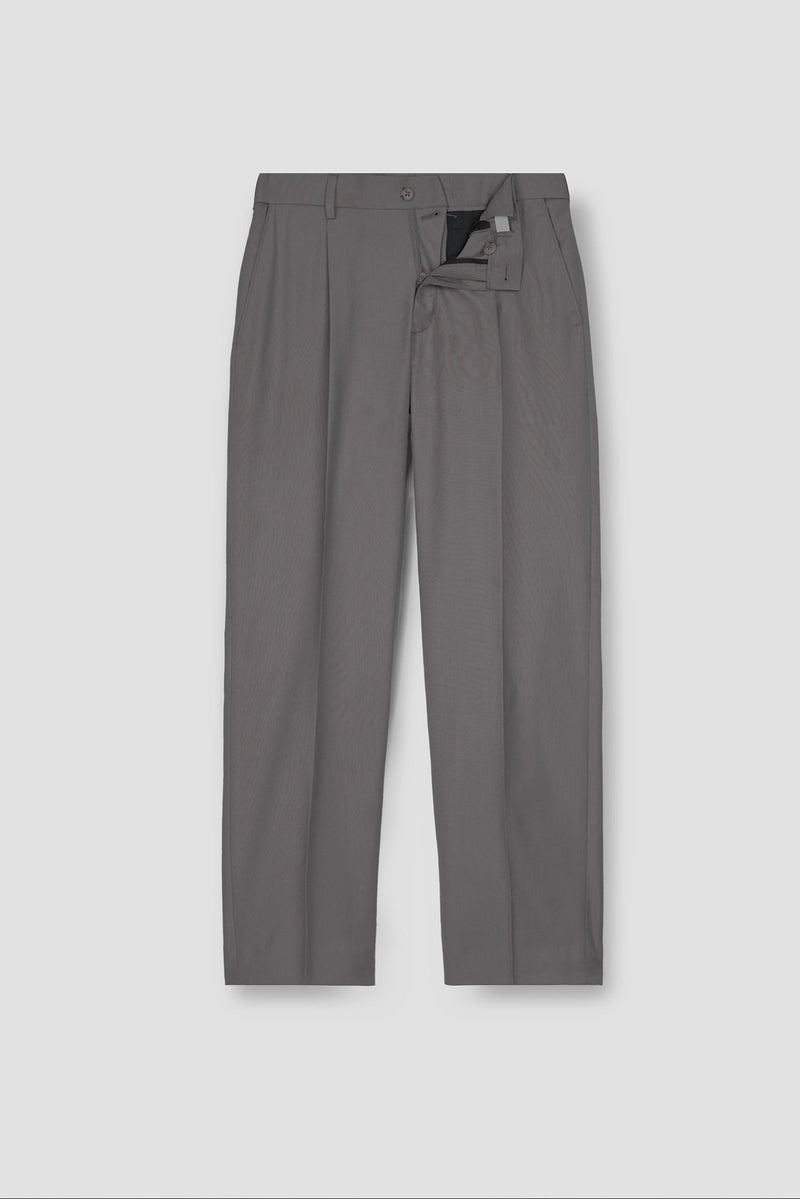 Platinum Grey Tropical Wool Blended Dress Pant