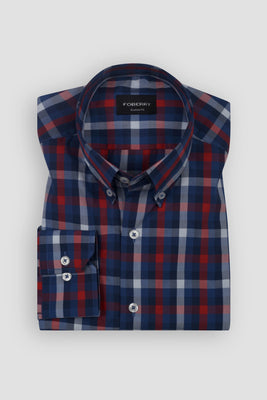 Red Blue Buffalo Check Shirt