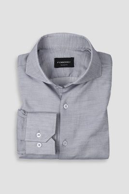 Light Grey Self Structured Shirt