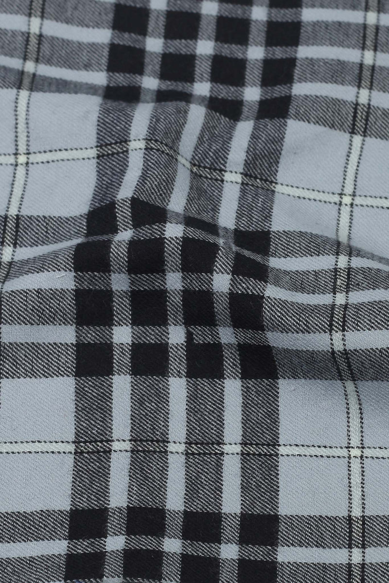 Sky Blue Tartan Winter Flannel Shirt