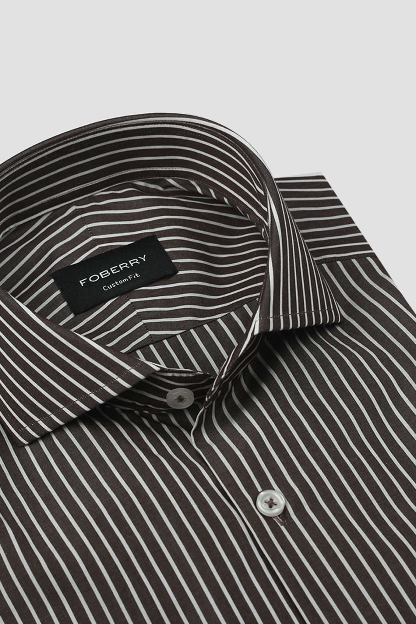Dark Wood Brown Striped Shirt