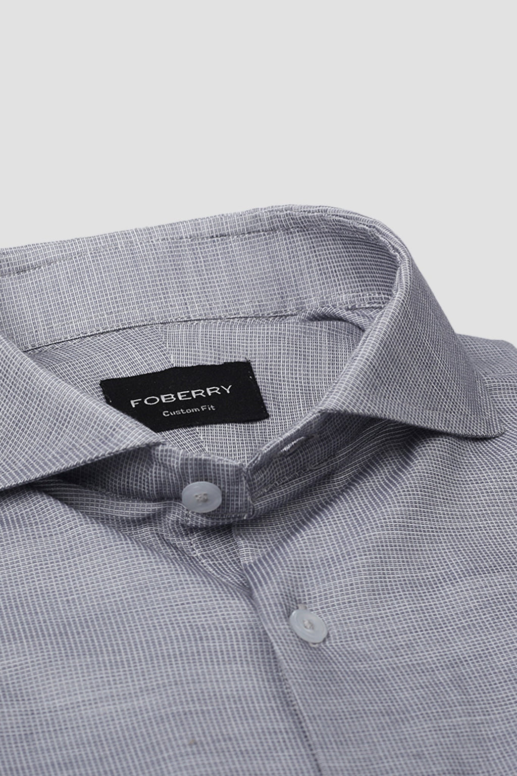 Light Grey Self Structured Shirt