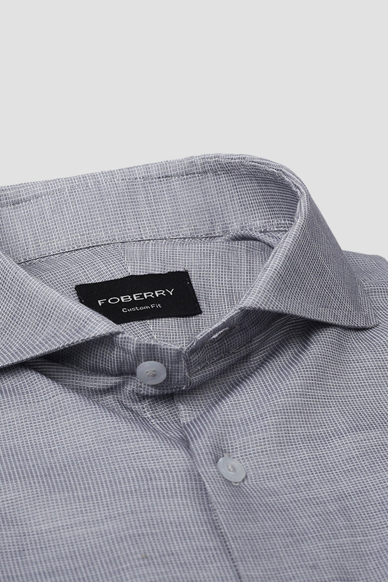 Light Grey Self Structured Shirt