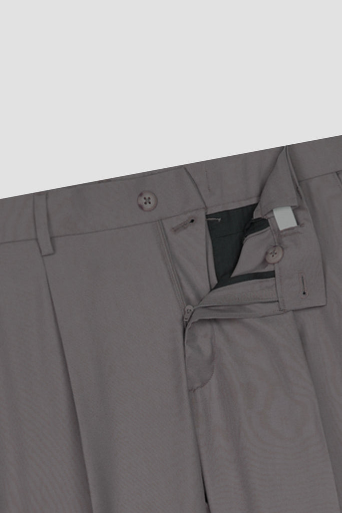Platinum Grey Tropical Wool Blended Dress Pant